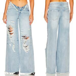 SER.O.YA Ollie Distressed Wide Leg Jeans Skylight Women’s Size 27 Streetwear